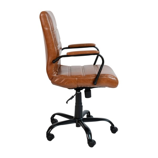 Mid-Back Brown/Black LeatherSoft Executive Swivel Chair