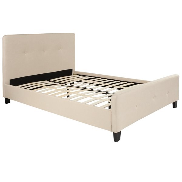 Platform Bed, Tribeca, Full, Beige