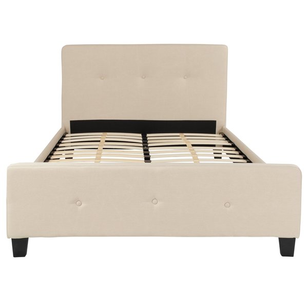 Platform Bed, Tribeca, Full, Beige