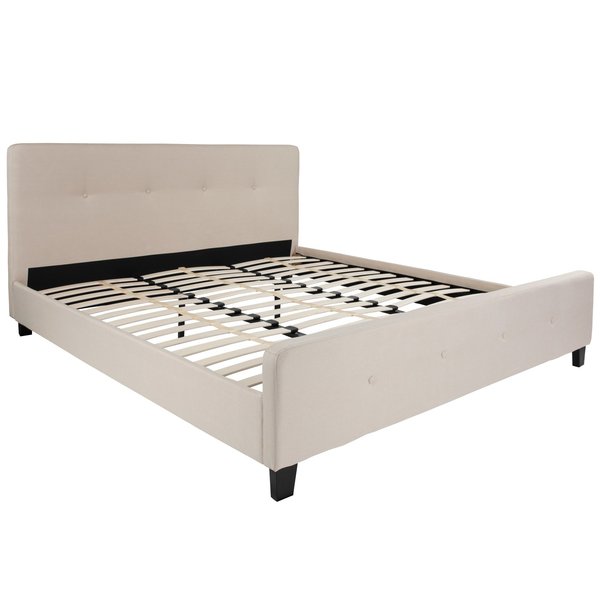 Platform Bed, Tribeca, King, Beige