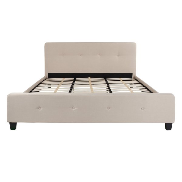 Platform Bed, Tribeca, King, Beige