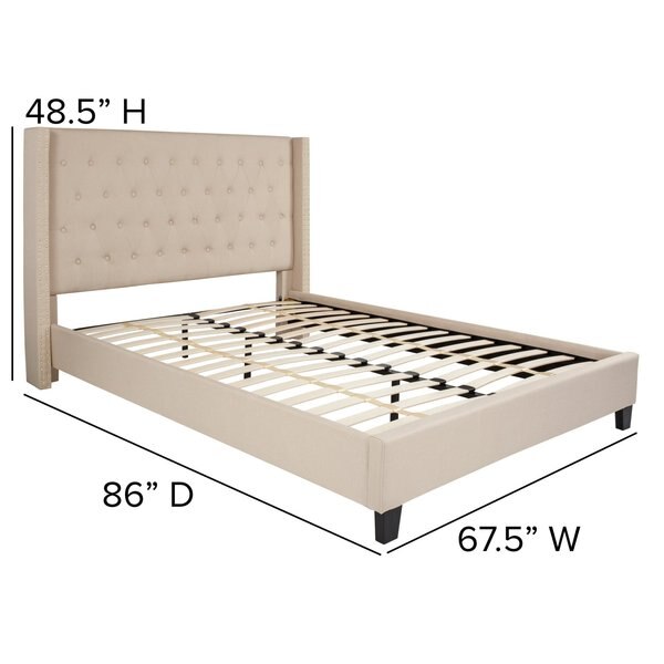 Platform Bed, Riverdale, Queen, Beige