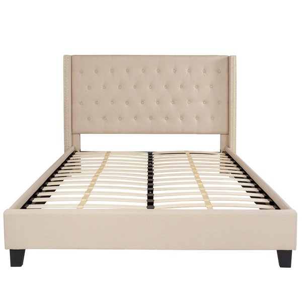 Platform Bed, Riverdale, Queen, Beige