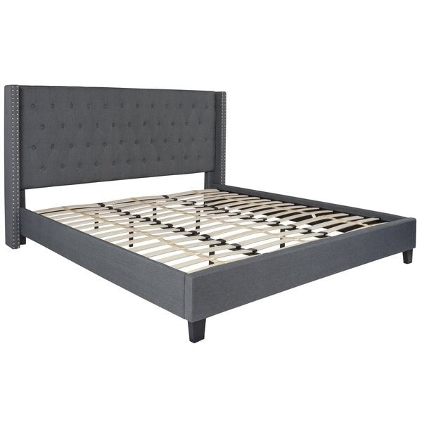 Platform Bed, Riverdale, King, Dark Gray