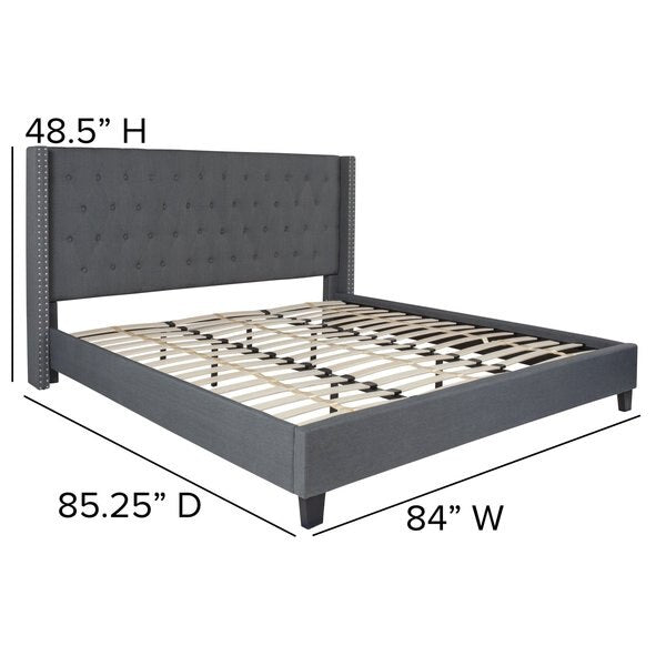 Platform Bed, Riverdale, King, Dark Gray