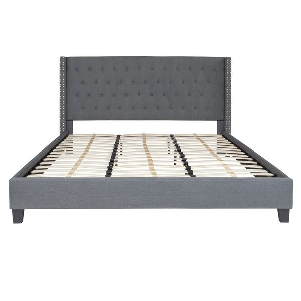Platform Bed, Riverdale, King, Dark Gray