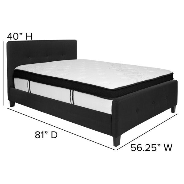 Full Platform Bed Set, Black
