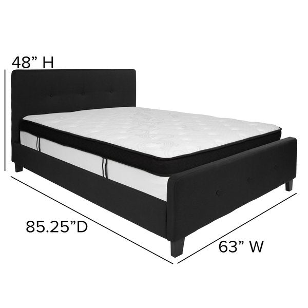 Queen Platform Bed Set, Black