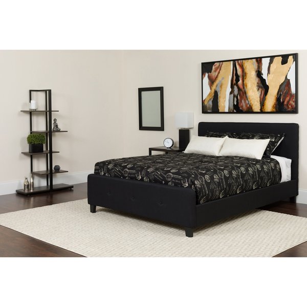 Queen Platform Bed Set, Black