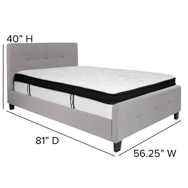 Full Platform Bed Set, Gray