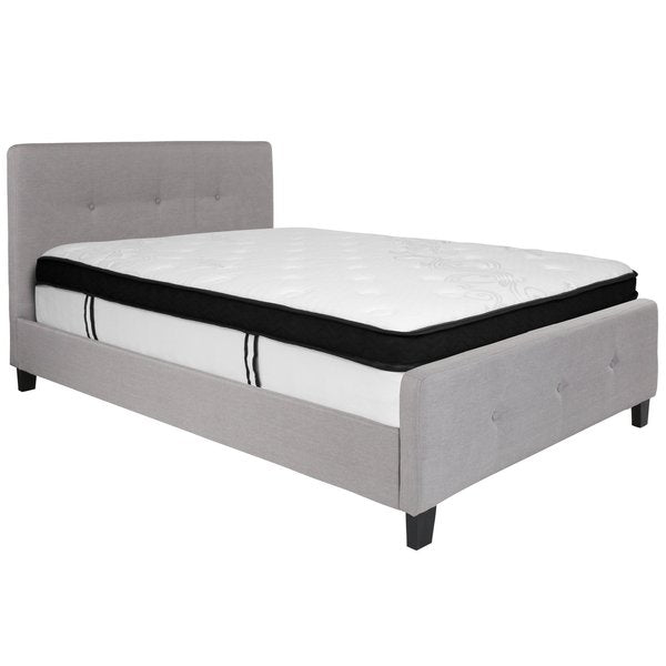 Full Platform Bed Set, Gray