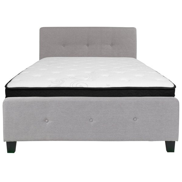 Full Platform Bed Set, Gray