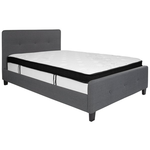 Full Platform Bed Set, Gray