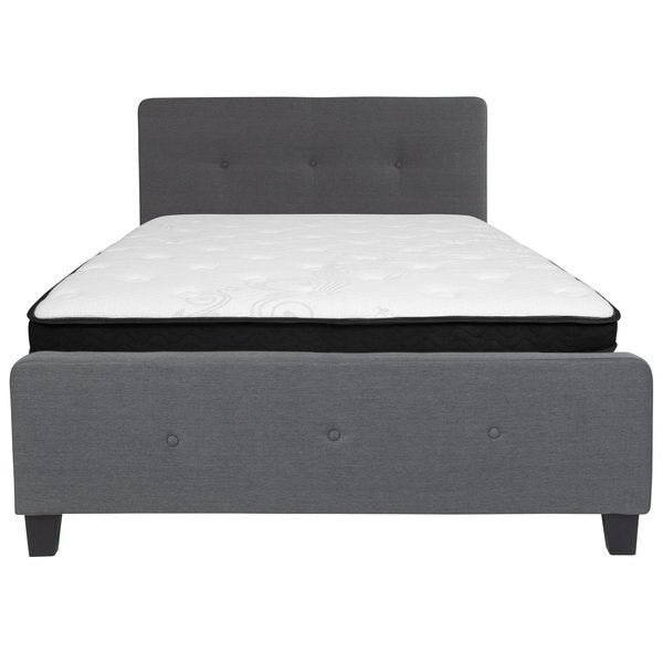 Full Platform Bed Set, Gray