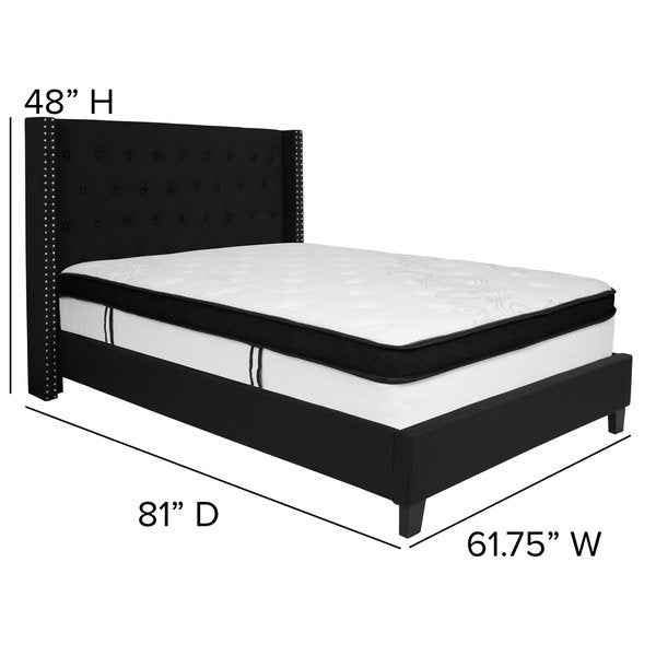 Full Platform Bed Set, Black