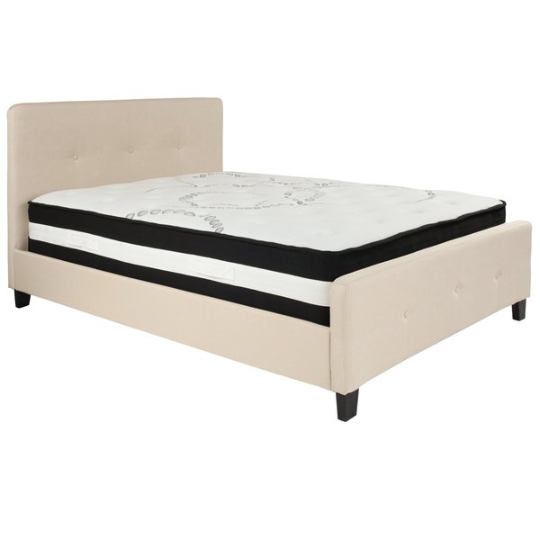 Platform Bed Set, Tribeca, Full, Beige