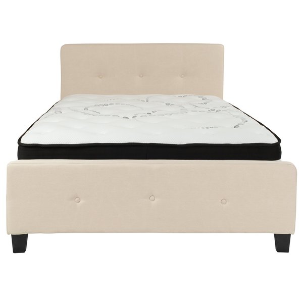 Platform Bed Set, Tribeca, Full, Beige