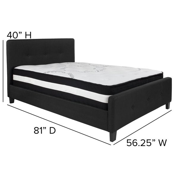 Platform Bed Set, Tribeca, Full, Black