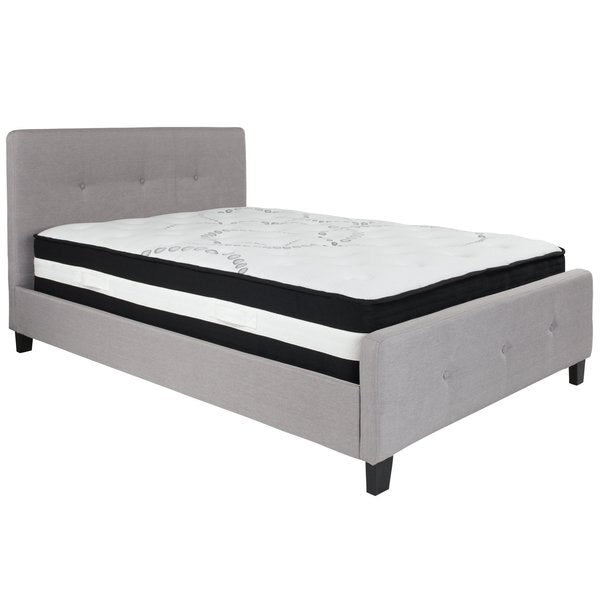 Platform Bed Set, Tribeca, Full, Gray