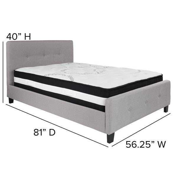 Platform Bed Set, Tribeca, Full, Gray