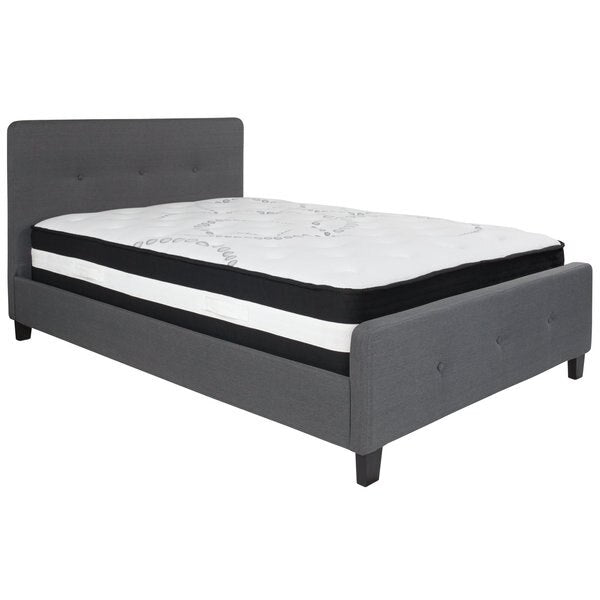 Platform Bed Set, Tribeca, Full, Dark Gray