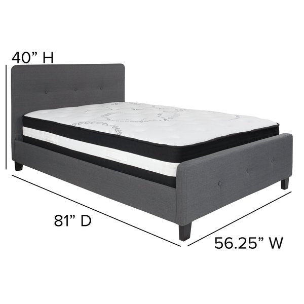 Platform Bed Set, Tribeca, Full, Dark Gray