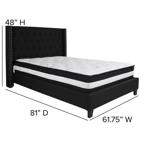 Platform Bed Set, Riverdale, Full, Black