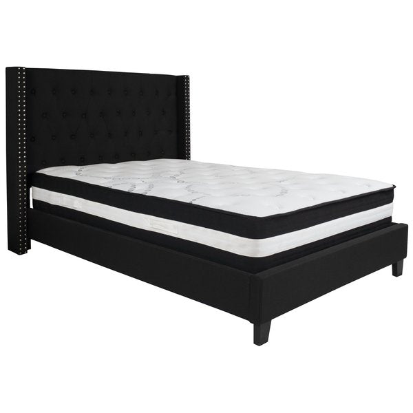 Platform Bed Set, Riverdale, Full, Black