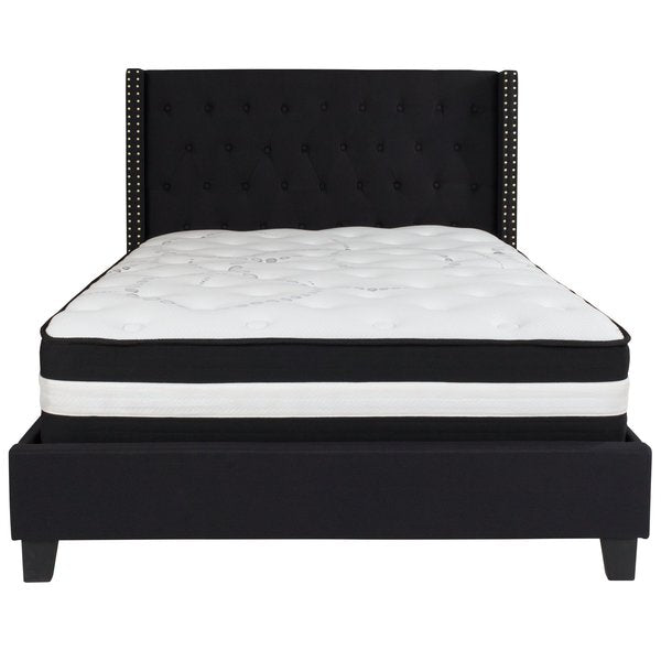 Platform Bed Set, Riverdale, Full, Black