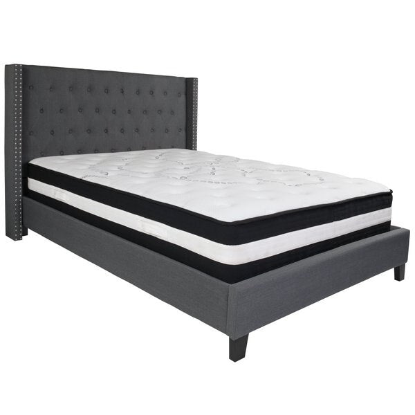 Platform Bed Set, Riverdale, Queen, Drk Gry