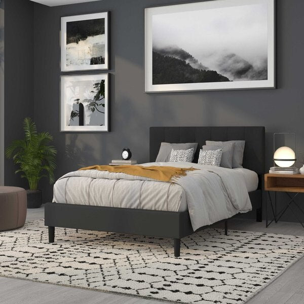 Full Bedford, Headboard, Black Fabric