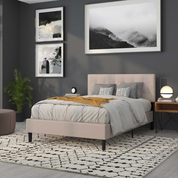 Full Bedford, Headboard, Beige Fabric