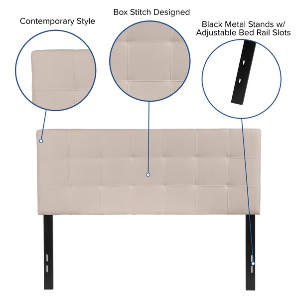 Full Bedford, Headboard, Beige Fabric