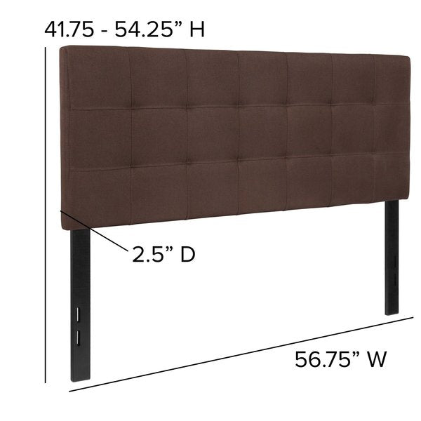 Full Bedford, Headboard, Brown Fabric