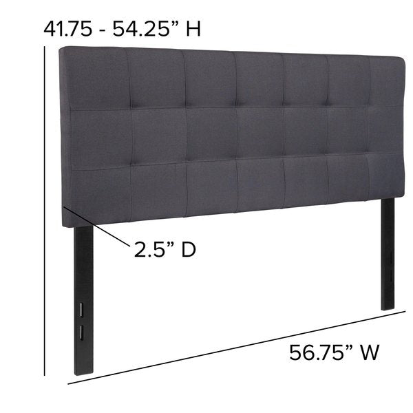Full Bedford, Headboard, Gray Fabric