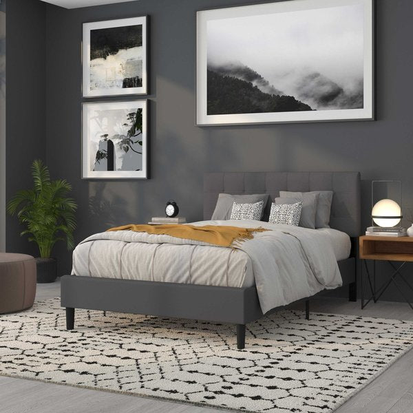 Full Bedford, Headboard, Gray Fabric
