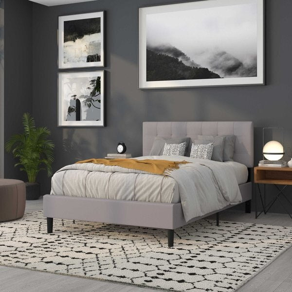 Full Bedford, Headboard, Gray Fabric