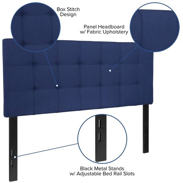 Full Bedford, Headboard, Navy Fabric