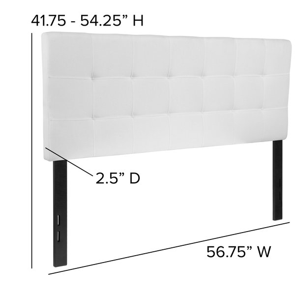 Full Bedford, Headboard, White Fabric