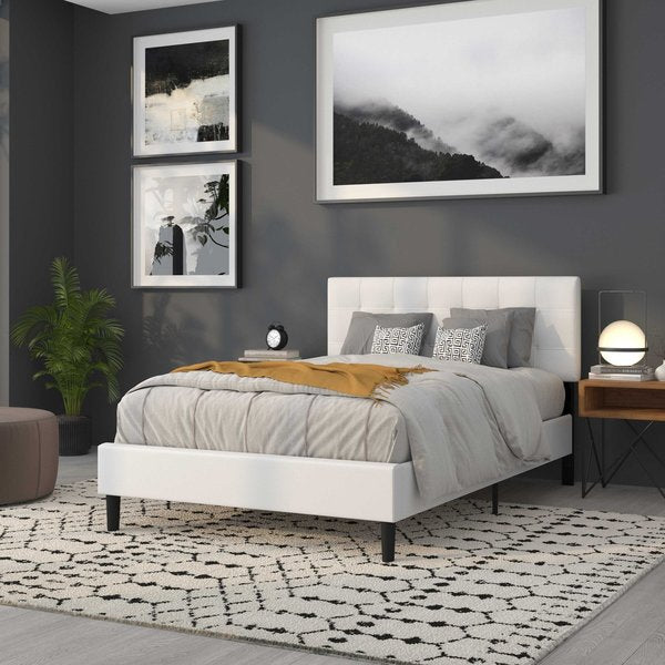 Full Bedford, Headboard, White Fabric