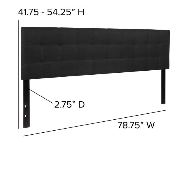 King, Bedford Headboard, Black Fabric