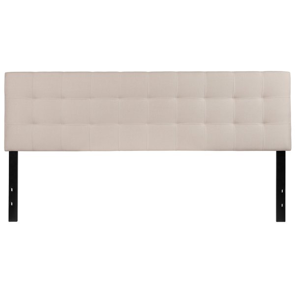 King, Bedford Headboard, Beige Fabric