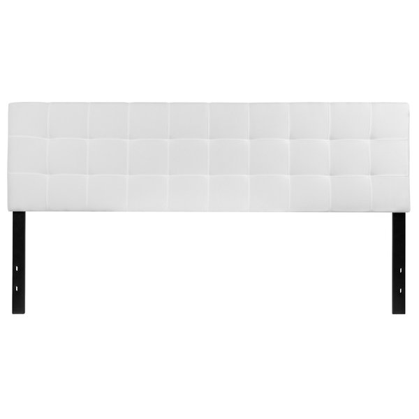 King, Bedford Headboard, White Fabric