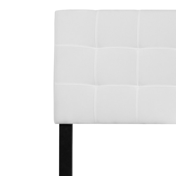King, Bedford Headboard, White Fabric