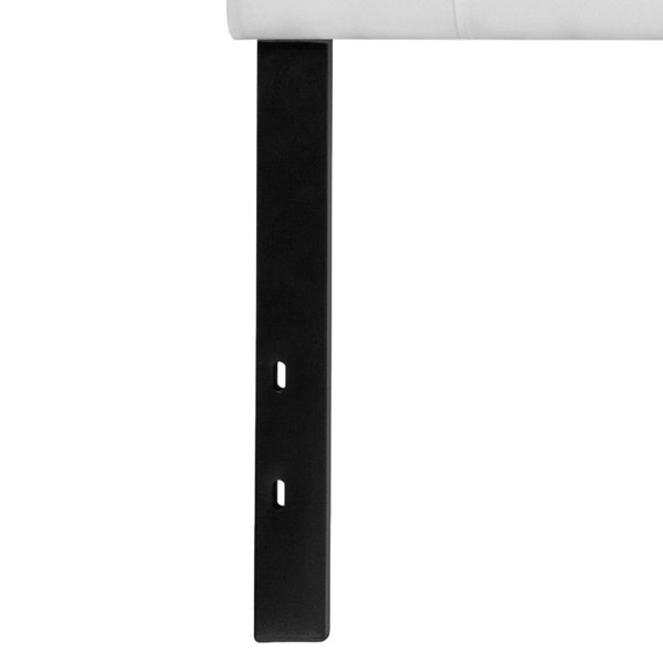 King, Bedford Headboard, White Fabric