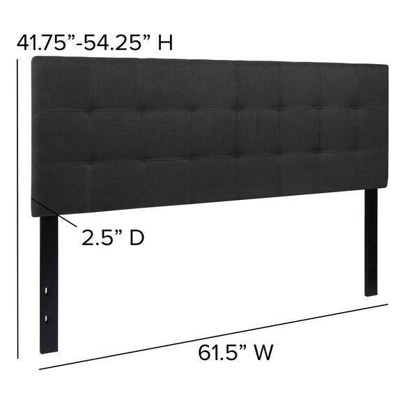 Bedford Headboard, Queen, Black Fabric