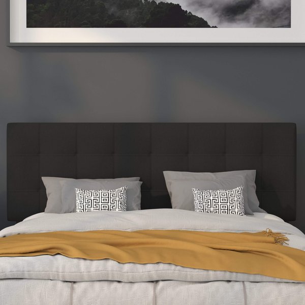 Bedford Headboard, Queen, Black Fabric