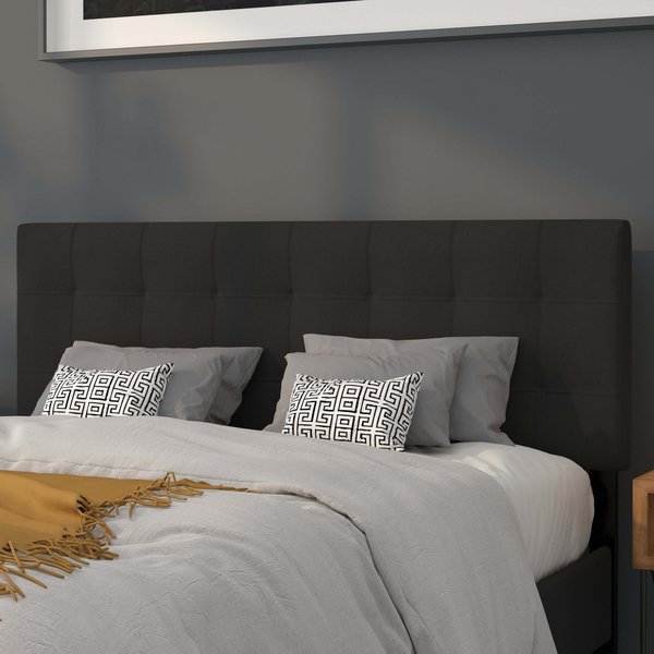 Bedford Headboard, Queen, Black Fabric