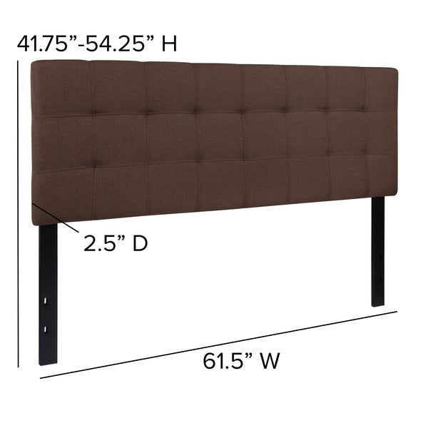 Bedford Headboard, Queen, Brown Fabric