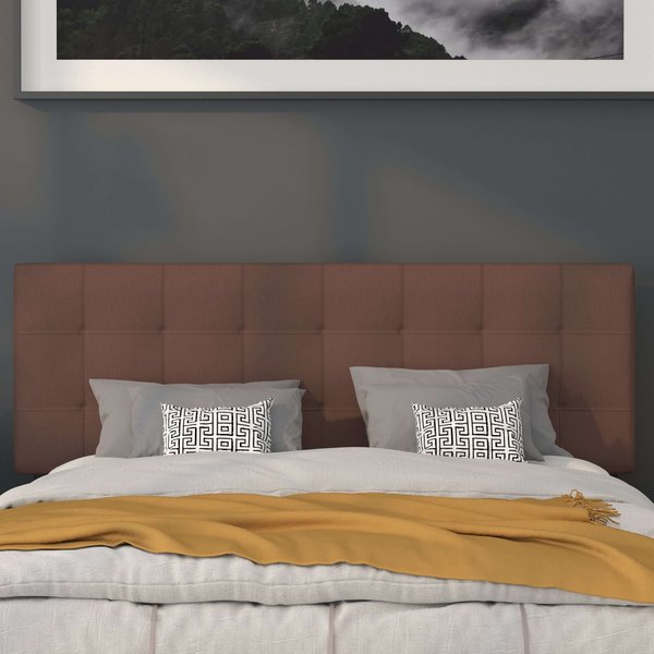 Bedford Headboard, Queen, Brown Fabric